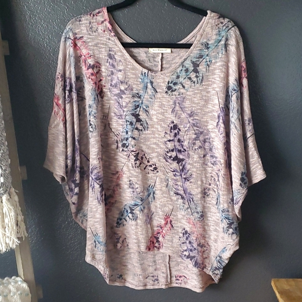 Lightweight Dolman Sleeve Sweater Top - Medium